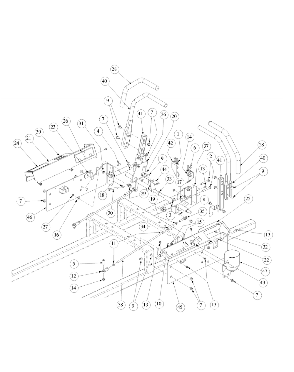 Control Assembly Diagram and Parts List for M72-KW LC-53AB5GFZ750-29HP-DFI-OHV-LC Cub Cadet Lawn Tractor